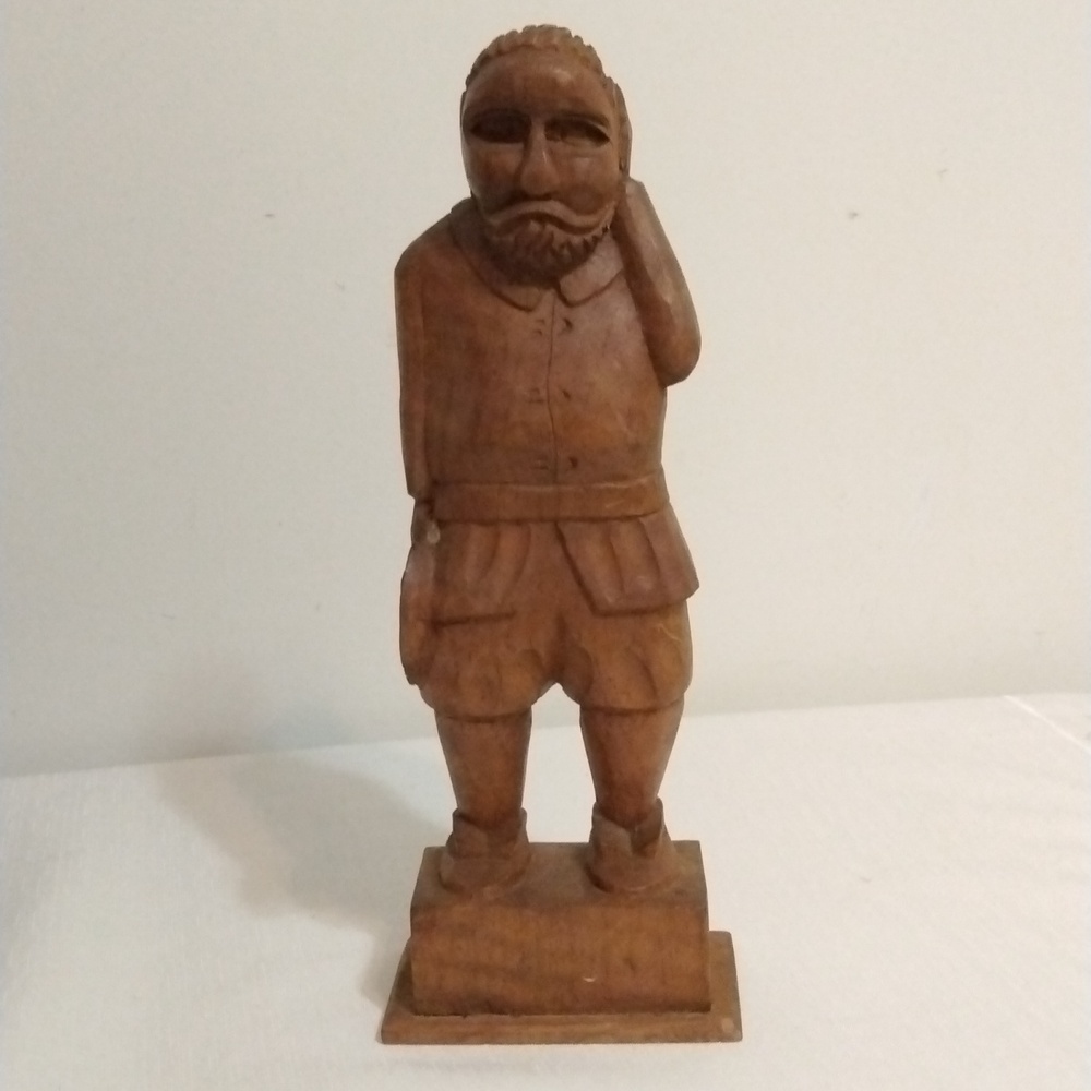 Vintage Hand Carved Wood Statue of Van Gogh